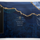 Trois Volets Invitation de mariage triptyque en agate bleue et (Intérieur au milieu)