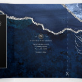 Trois Volets Invitation de mariage triptyque en agate bleue et  (Intérieur au milieu)