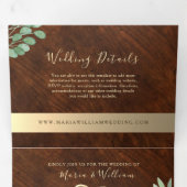 Trois Volets Invitation de mariage triptyque en bois rustique (Intérieur en premier)