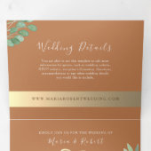 Trois Volets Invitation de mariage triptyque en terre cuite (Intérieur en premier)