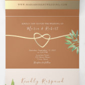 Trois Volets Invitation de mariage triptyque en terre cuite (Intérieur au milieu)