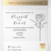 Trois Volets Invitation de mariage triptyque simple et élégante (Intérieur au milieu)