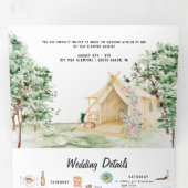 Trois Volets Invitation pliable triptyque de mariage rustique e (Intérieur en premier)