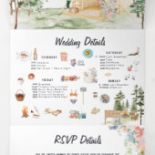 Trois Volets Invitation pliable triptyque de mariage rustique e (Intérieur au milieu)