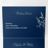 Trois Volets Invitation simple pliée en trois, motif botanique (Intérieur en premier)