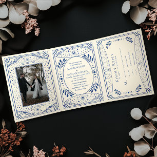Trois Volets Invitation triplé Mariage gothique vintage de la c