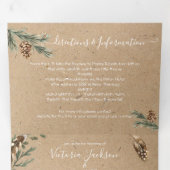 Trois Volets Invitation triplée du Mariage forestier rustique (Intérieur en premier)