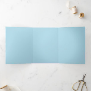 Trois Volets Invitation Triptyque Élégante Bleu Clair Simple