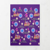 Trois Volets Joyeuse 5e carte d'anniversaire, #5 violet et jaun (Page de couverture)