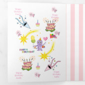 Trois Volets Joyeux Anniversaire Carte Tri-Fold Cakecupake Pieu (Intérieur en premier)
