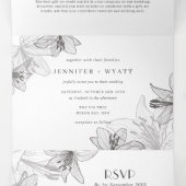 Trois Volets Les Lys Floraux En Une Seule Invitation (Intérieur au milieu)