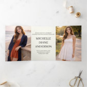 Trois Volets Modern Six Photo Unisex Graduation Invitation | (Intérieur)