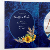 Trois Volets Nuestra Boda 6 pages Sunflower Mariage Invitation (Intérieur en premier)