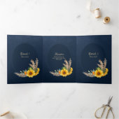 Trois Volets Nuestra Boda 6 pages Sunflower Mariage Invitation (Intérieur)