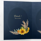 Trois Volets Nuestra Boda 6 pages Sunflower Mariage Invitation (Intérieur en premier)