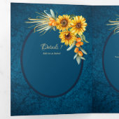 Trois Volets Nuestra Boda 6 pages Sunflower Mariage Invitation (Intérieur en premier)