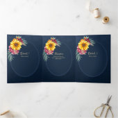 Trois Volets Nuestra Boda 6 pages Sunflower Mariage Invitation (Intérieur)