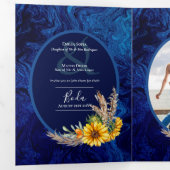 Trois Volets Nuestra Boda 6 pages Sunflower Mariage Invitation (Intérieur en premier)