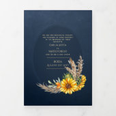 Trois Volets Nuestra Boda 6 pages Sunflower Mariage Invitation (Page de couverture)