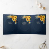 Trois Volets Nuestra Boda 6 pages Sunflower Mariage Invitation (Intérieur)