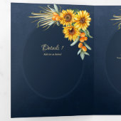Trois Volets Nuestra Boda 6 pages Sunflower Mariage Invitation (Intérieur en premier)