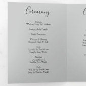 Trois Volets Peach & Grey Peony & Rose Floral Wedding Programme (Intérieur en premier)