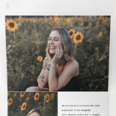 Trois Volets Pinceau Décontracté Grad Photo Faire-part Tri-Fold (Intérieur en premier)