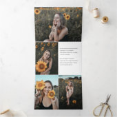 Trois Volets Pinceau Décontracté Grad Photo Faire-part Tri-Fold (Intérieur)