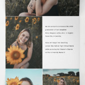 Trois Volets Pinceau Décontracté Grad Photo Faire-part Tri-Fold (Intérieur au milieu)