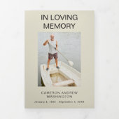 Trois Volets Programme de célébration de la vie d'Alzheimer (Page de couverture)