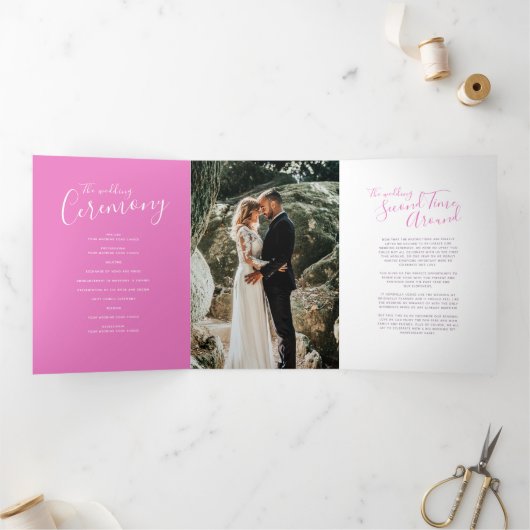 Trois Volets Programme de la cérémonie de renouvellement mariag (Intérieur)