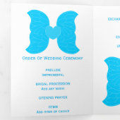 Trois Volets Programme de mariage Blue Angel Wings Coeur Design (Intérieur en premier)