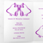 Trois Volets Programme De Mariage Cloches Violettes Et Ruban (Intérieur en premier)