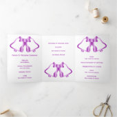Trois Volets Programme De Mariage Cloches Violettes Et Ruban (Intérieur)