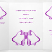 Trois Volets Programme De Mariage Cloches Violettes Et Ruban (Intérieur au milieu)