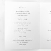 Trois Volets Programme de mariage de l'âge bleu et or de la Mar (Intérieur en premier)