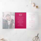 Trois Volets Programme de mariage de photos d'art du coeur mono (Intérieur)