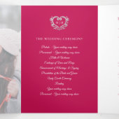 Trois Volets Programme de mariage de photos d'art du coeur mono (Intérieur au milieu)