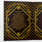 Trois Volets Programme de mariage Gatsby Gold 2020 (Intérieur en premier)