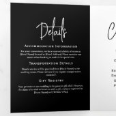 Trois Volets Programme de mariage minimal Noir et blanc Élégant (Intérieur en premier)