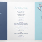 Trois Volets Programme de mariage papillons bleu foncé histoire (Intérieur au milieu)