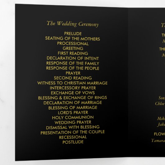 Trois Volets Programme de mariage Twilight Bokeh (Intérieur en premier)