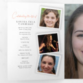 Trois Volets Programme de mémorial funéraire photos instantanée (Intérieur en premier)