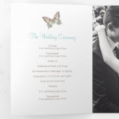 Trois Volets Programme de renouvellement mariage papillons aqua (Intérieur en premier)