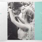 Trois Volets Programme de renouvellement mariage papillons aqua (Intérieur au milieu)