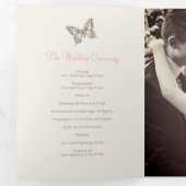 Trois Volets Programme de renouvellement mariage papillons rose (Intérieur en premier)