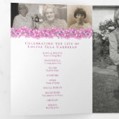 Trois Volets Programme de service funéraire rose oublime-pas fl (Intérieur en premier)