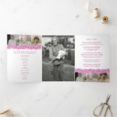 Trois Volets Programme de service funéraire rose oublime-pas fl (Intérieur)