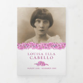 Trois Volets Programme de service funéraire rose oublime-pas fl (Page de couverture)