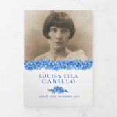 Trois Volets Programme de services funéraires bleu oublier-moi  (Page de couverture)